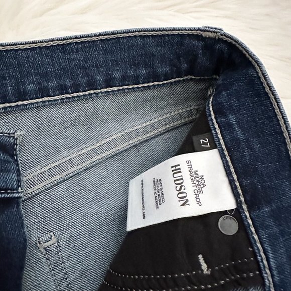 NWT HUDSON Noa JEANS Size 27 Mid Rise Crop Straight Leg in Brynlee Wash Blue NEW - Picture 12 of 16